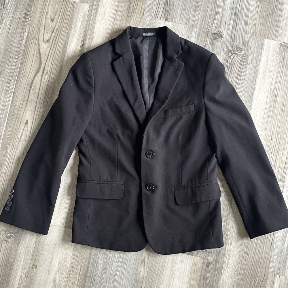 Calvin Klein Boys Black Two Button Blazer Size 10